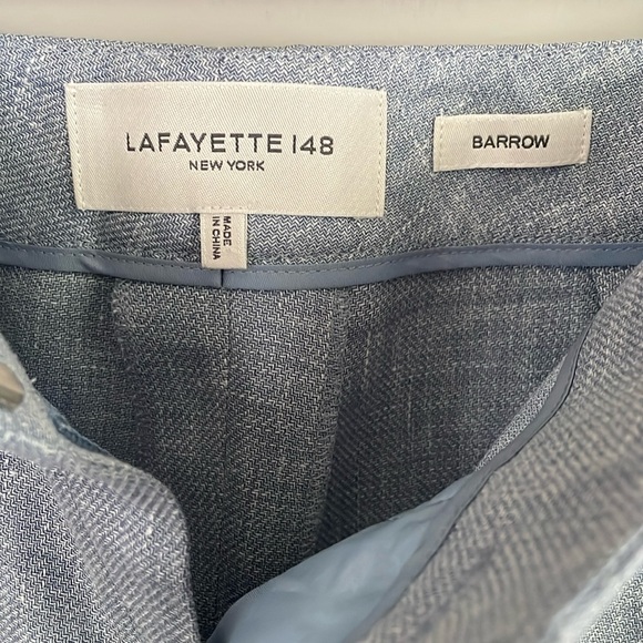 Lafayette 148 | Blue Denim Pattern Barrow Pants - Picture 3 of 7